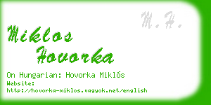 miklos hovorka business card